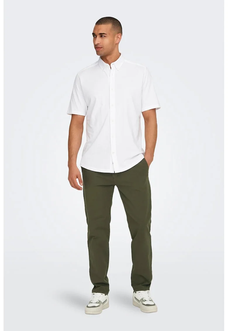 Pantaloni chino regular fit, Kaki