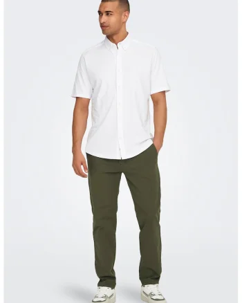 Pantaloni chino regular fit, Kaki