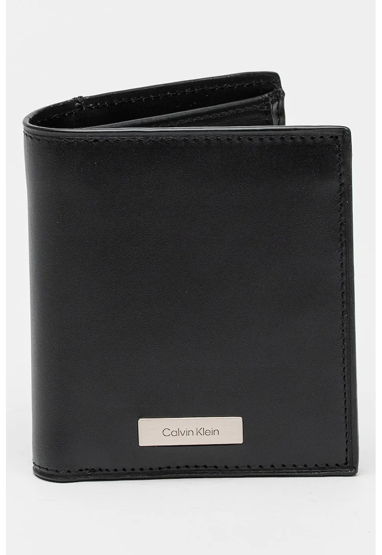 Portofel pliabil de piele Slim, Negru