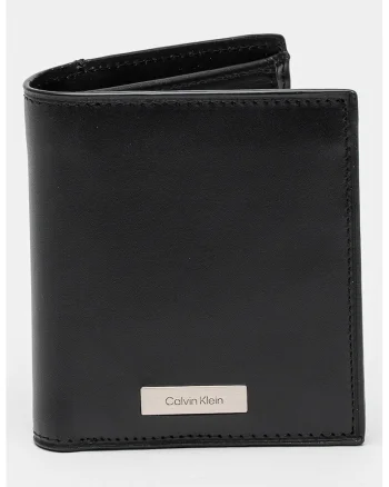 Portofel pliabil de piele Slim, Negru