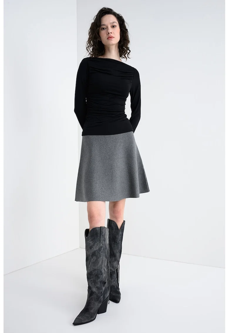 Bluza slim-fit din modal cu model uni, Negru