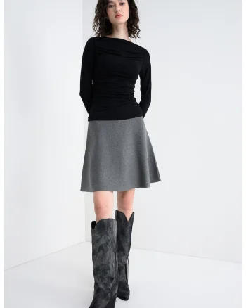 Bluza slim-fit din modal cu model uni, Negru