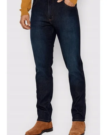 Blugi barbati  Texas Slim, albastru marin, foarte elastici, din colectia We Care