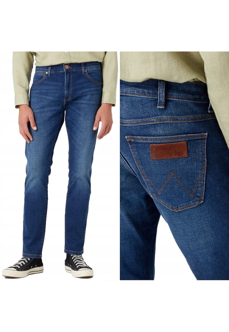 Blugi Wrangler  Slim Tapered, albastru închis, Albastru