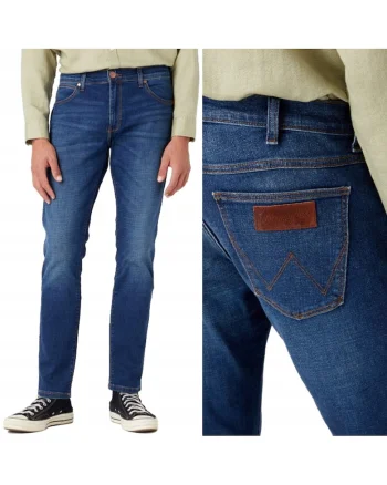 Blugi Wrangler  Slim Tapered, albastru închis, Albastru