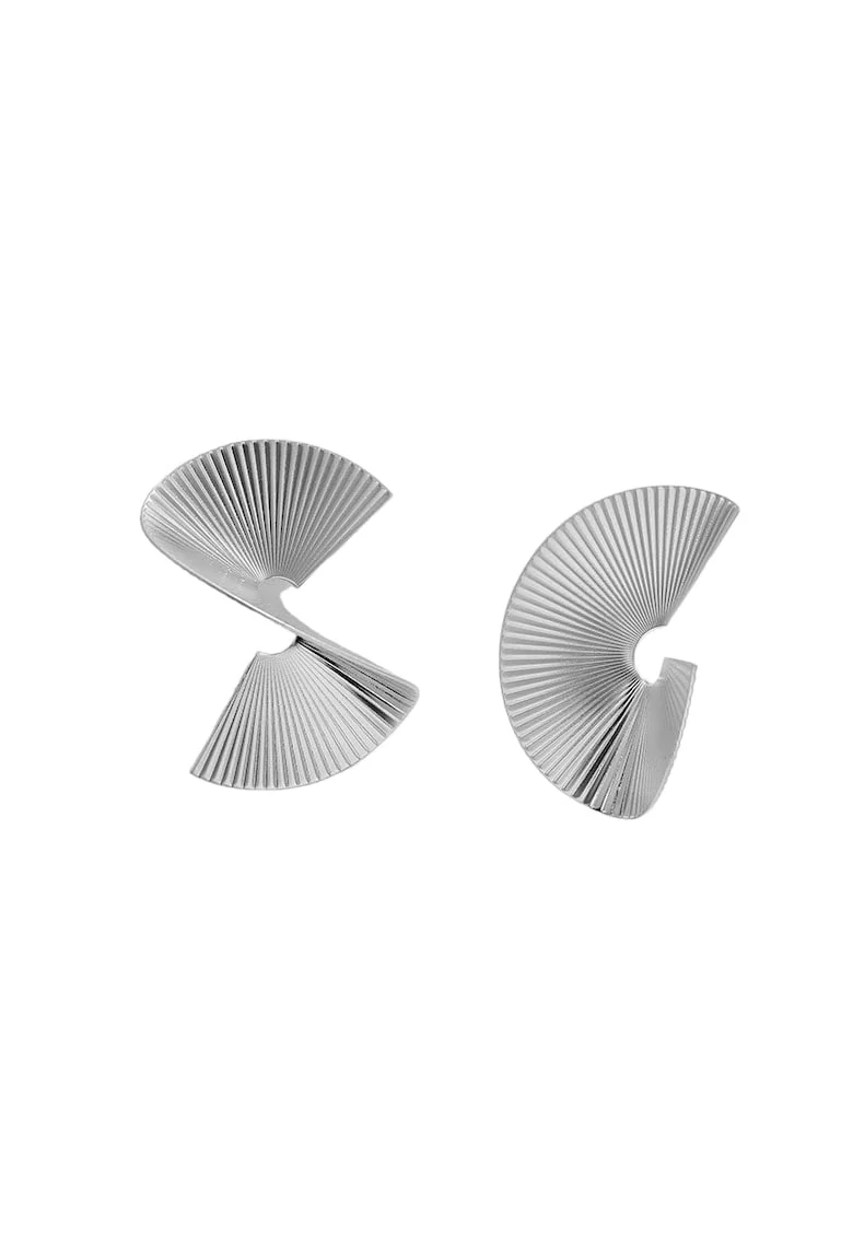 Cercei argintii, cu clips, forma de spirala, Salo C1,