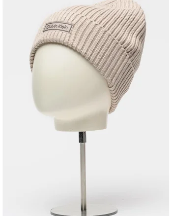 Caciula striata din amestec de casmir, Maro taupe