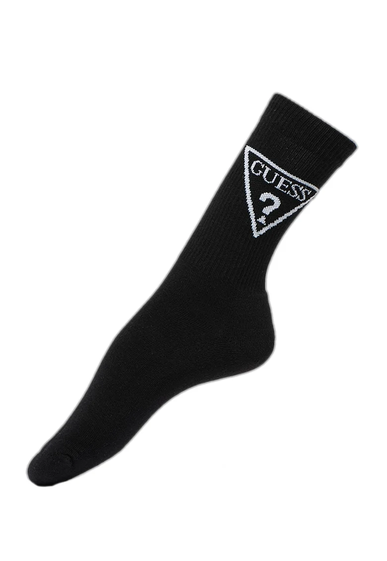 Sosete lungi cu imprimeu logo, Negru