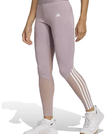 Colanti cu talie inalta si segmente semi-transparente pentru fitness, Alb/Roz pastel