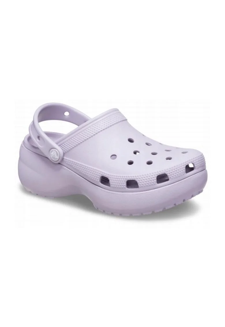 Saboti slingback cu model perforat si talpa flatform, Violet