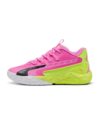 Pantofi Dagger 2 mid-high cu design colorblock pentru baschet, Turcoaz/Roz deschis/Verde lime