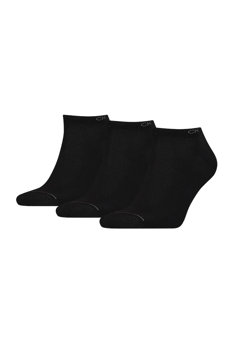 Set de sosete din amestec de bumbac cu logo- 3 perechi, Negru stins