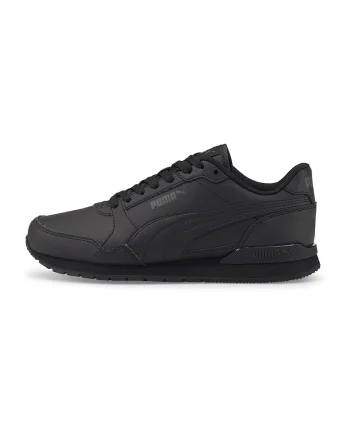 Pantofi sport de piele ecologica si piele ST Runner v3, Negru