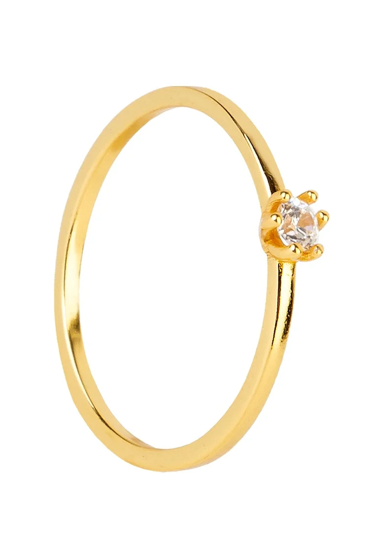 Inel placat cu aur de 18K cu zirconia