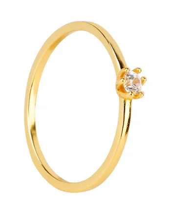 Inel placat cu aur de 18K cu zirconia