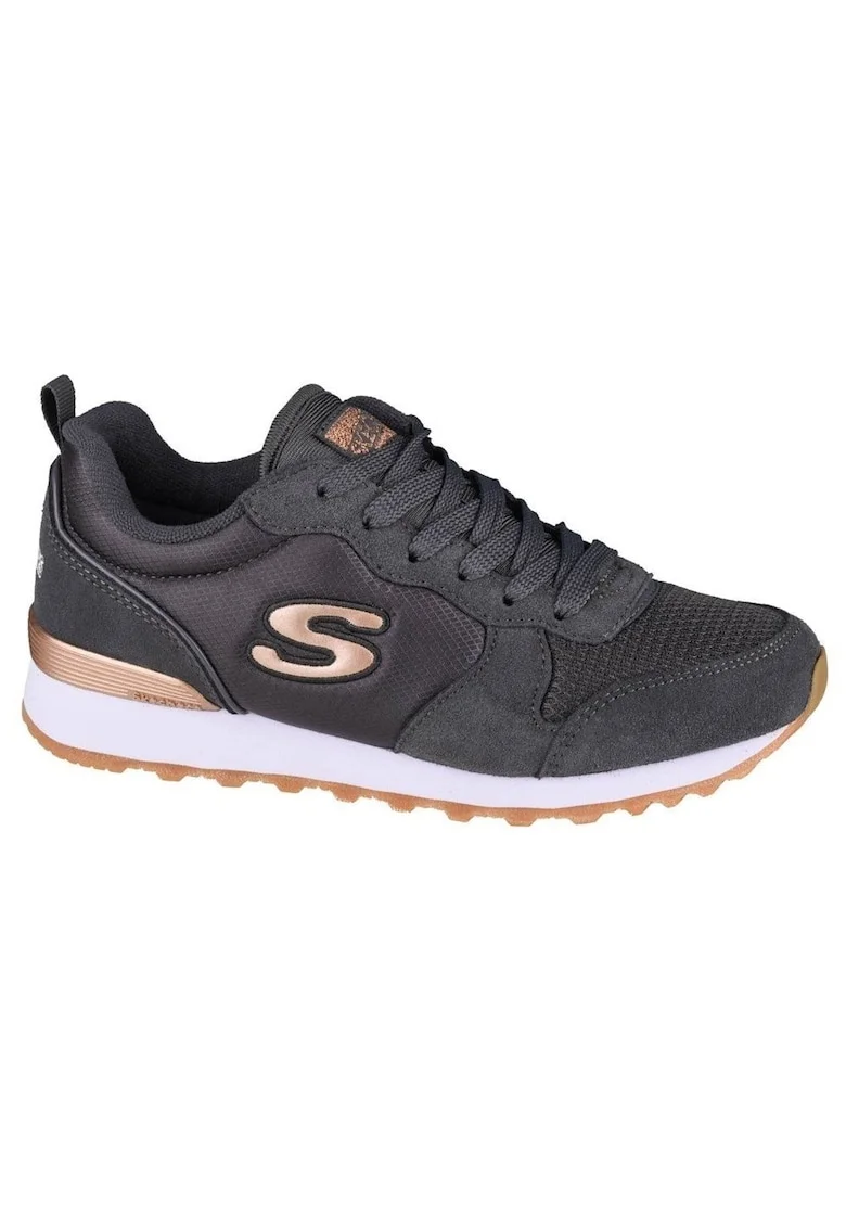 Pantofi sport Retros-RG cu insertii din piele intoarsa, Gri antracit