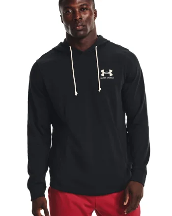 Hanorac din terry pentru fitness Rival, Alb/Negru