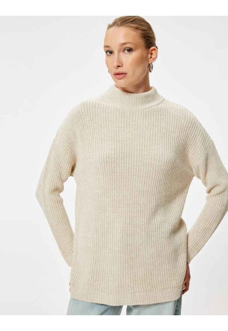 Pulover supradimensionat din tricot, Bej