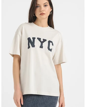 Tricou lejer cu imprimeu text, Negru/Grej