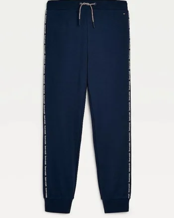 Pantaloni de trening cu garnituri cu logo imprimat