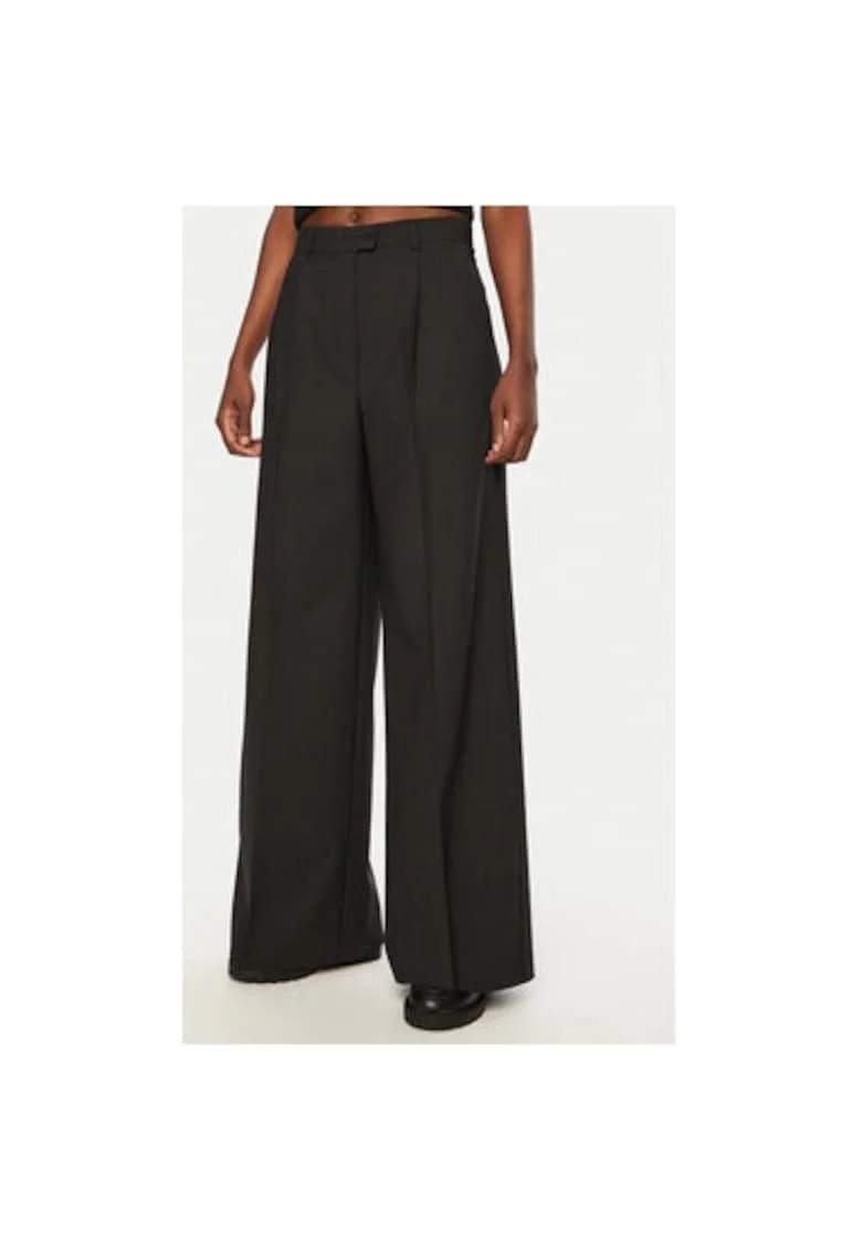 Pantaloni dama,  304944260, Poliester reciclat/Lana, Gri, Gri