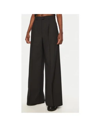 Pantaloni dama,  304944260, Poliester reciclat/Lana, Gri, Gri