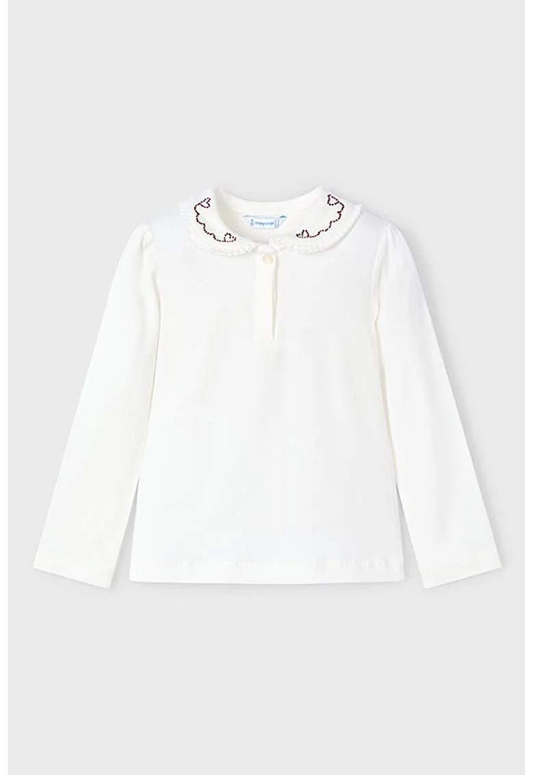 Bluza cu guler Peter Pan, Alb