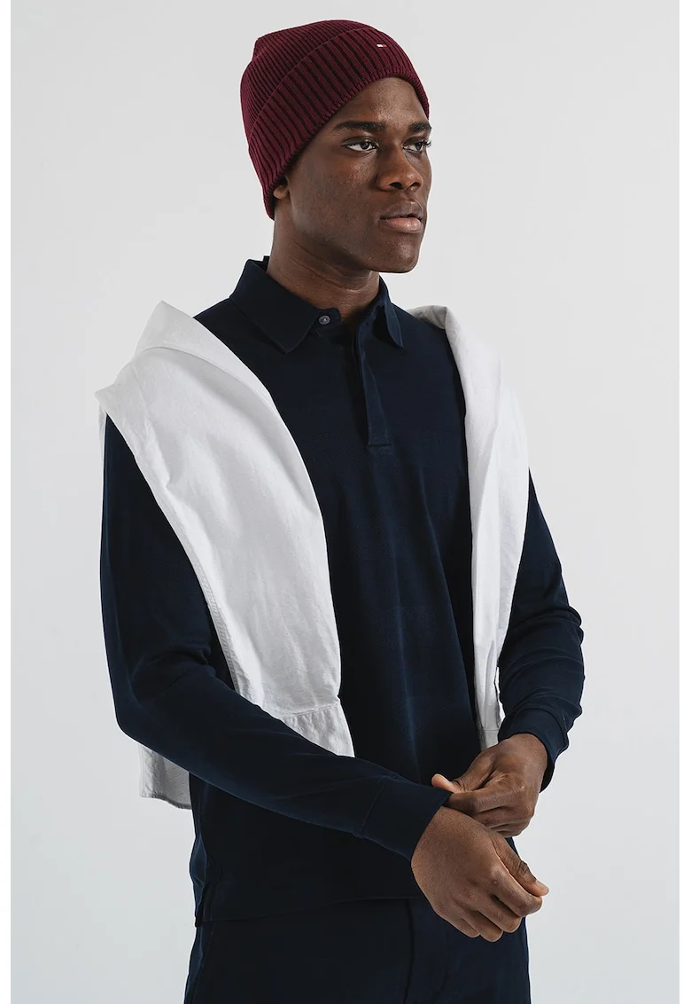 Bluza polo cu model, Albastru ultramarin