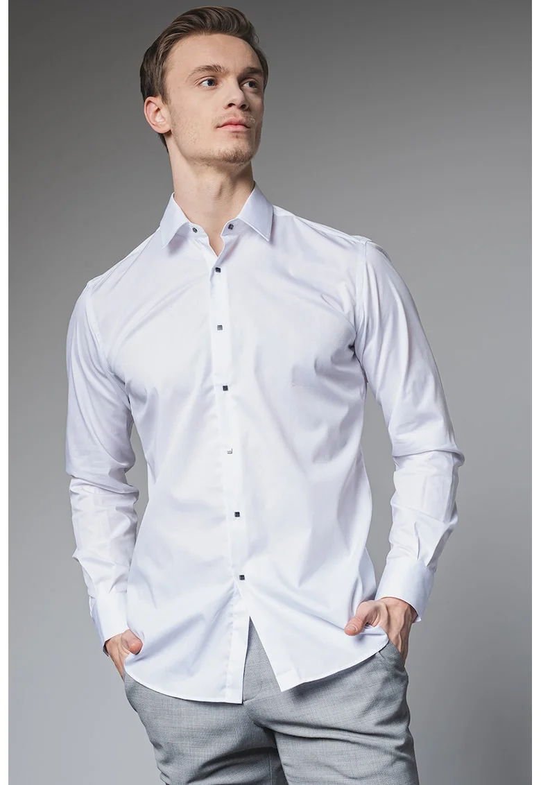 Camasa regular fit cu guler clasic, Alb