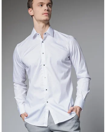 Camasa regular fit cu guler clasic, Alb
