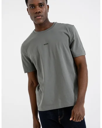 Tricou cu decolteu la baza gatului si logo discret