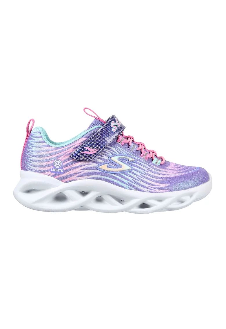 Pantofi sport usori cu LED-uri Twisty Brights, Lila/Argintiu