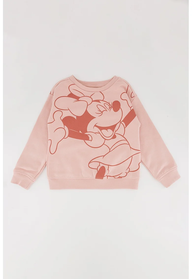 Bluza sport cu decolteu la baza gatului si model cu desene