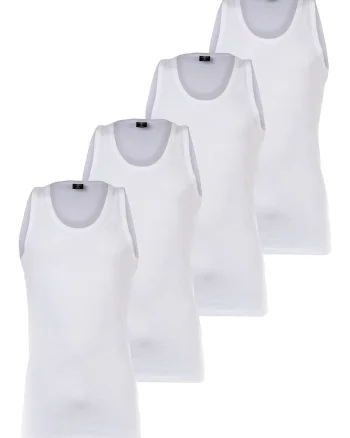 Set de top=uri uni - 4 piese, Alb