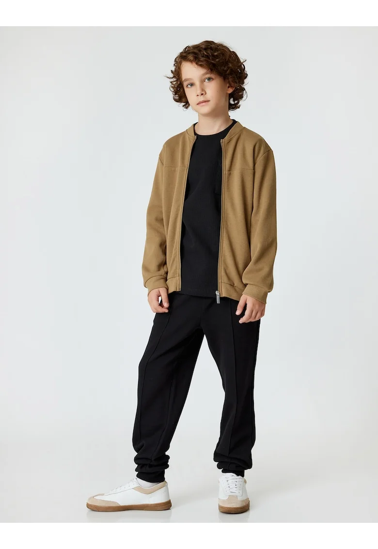 Pantaloni de trening din amestec de bumbac, Negru