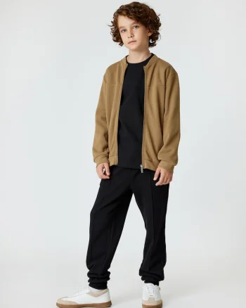 Pantaloni de trening din amestec de bumbac, Negru