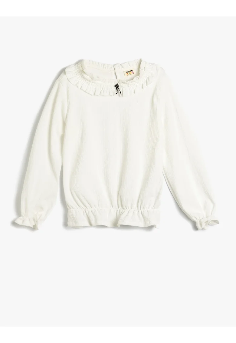 Bluza cu volane, Alb