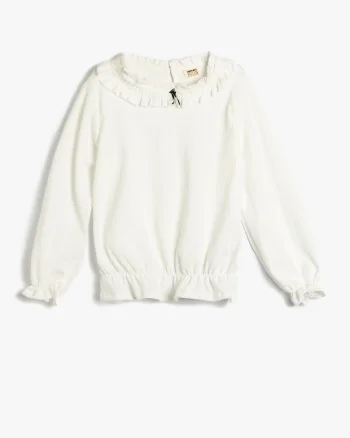 Bluza cu volane, Alb