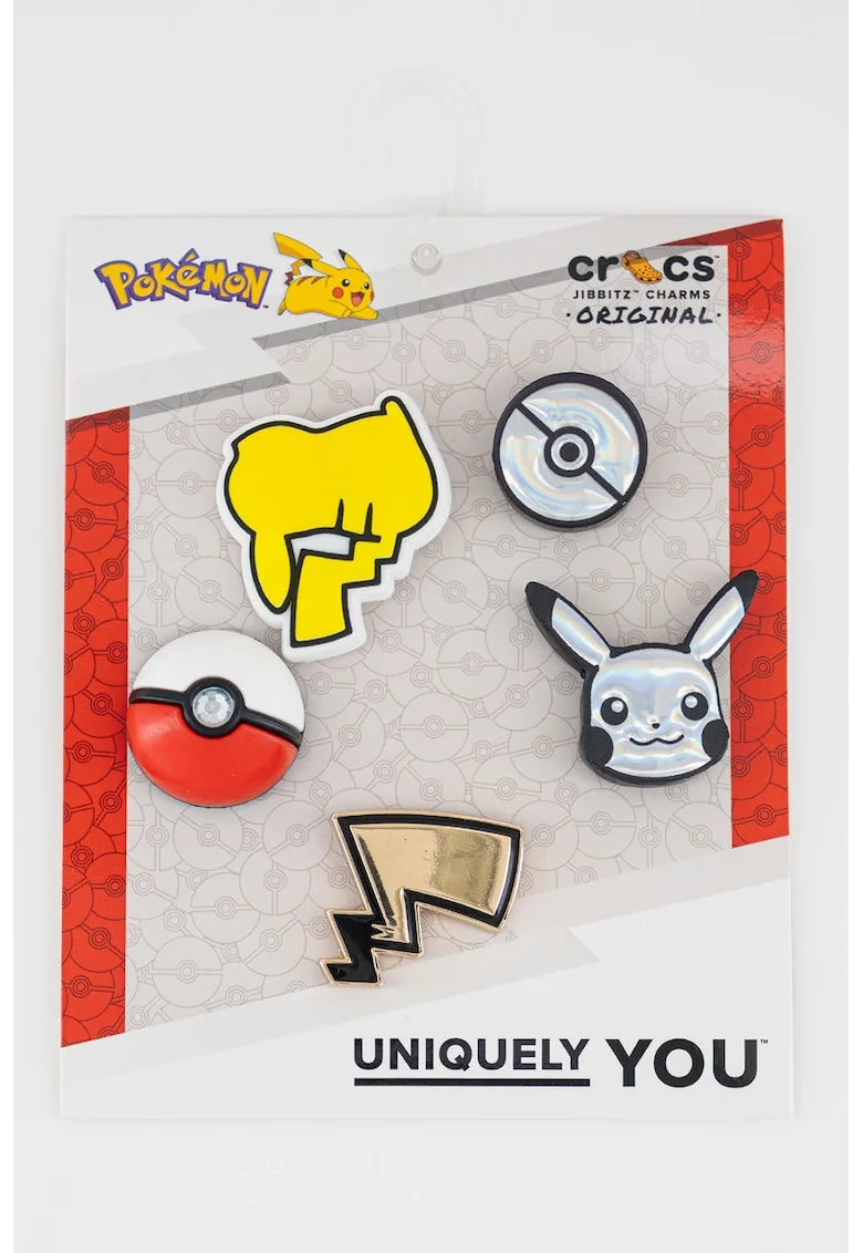 Set de talismane pentru saboti Elevated Pokemon- 5 piese, Auriu/Galben/Argintiu