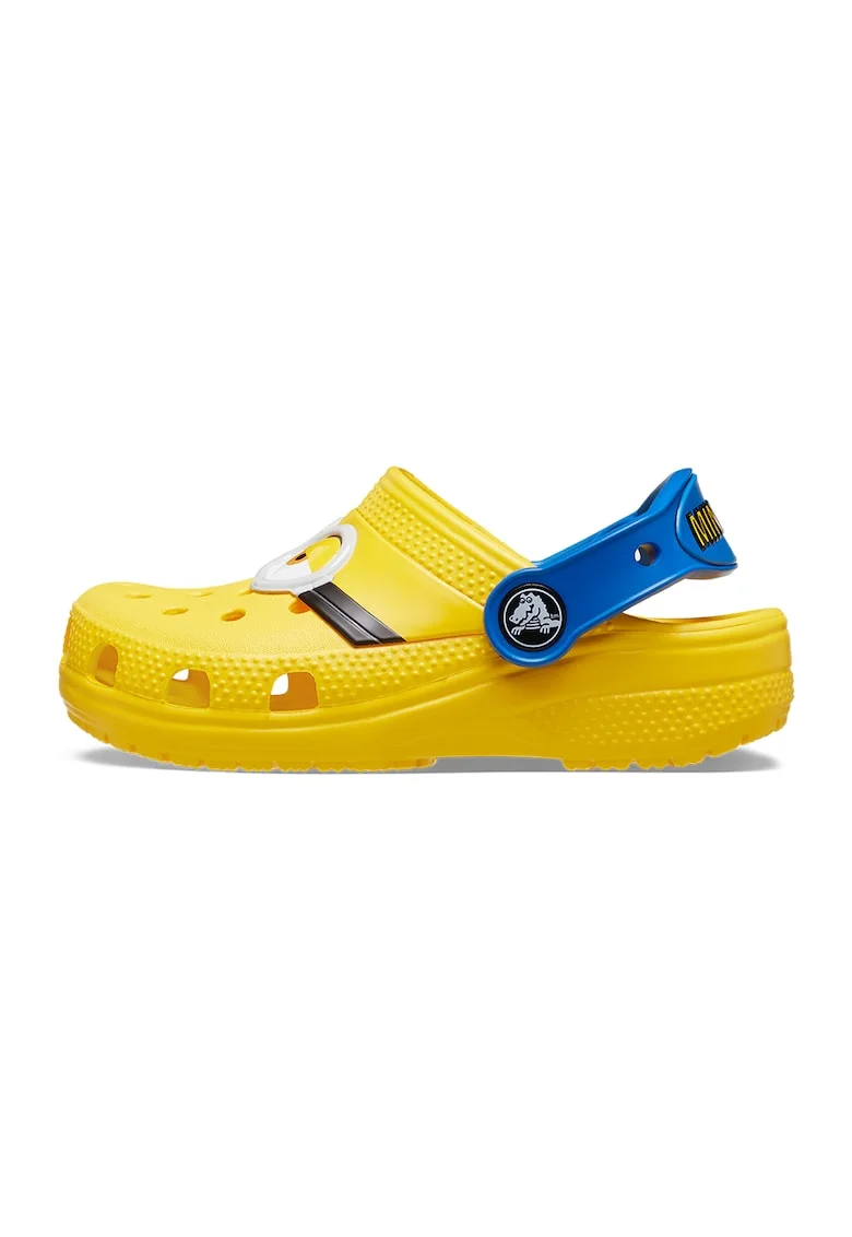 Saboti slingback de cauciuc, Alb/Galben/Albastru