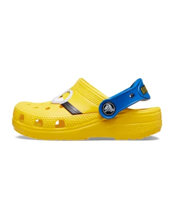 Saboti slingback de cauciuc, Alb/Galben/Albastru