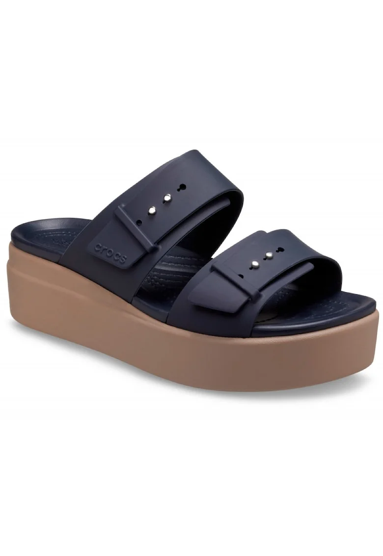 Sandale Dama,  Womens Brooklyn Low Wedge, Croslite, Albastru Marin, Bleumarin
