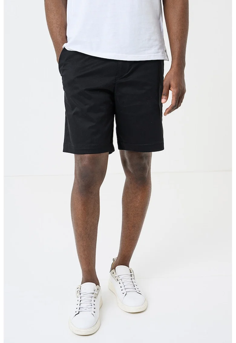 Pantaloni scurti chino cu buzunare laterale, Negru