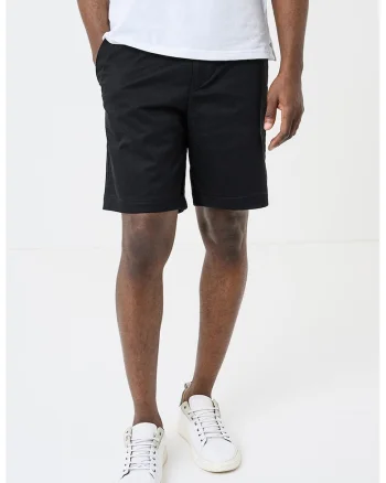 Pantaloni scurti chino cu buzunare laterale, Negru