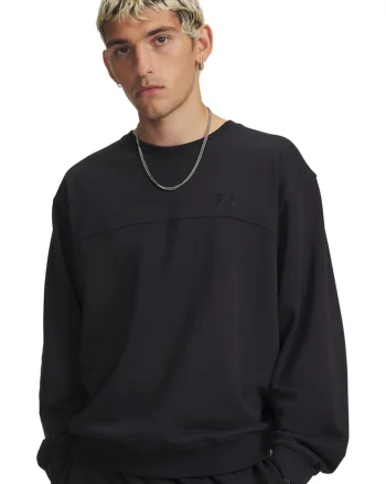 Bluza de trening cu decolteu la baza gatului si detaliu cu monograma brodata, Negru