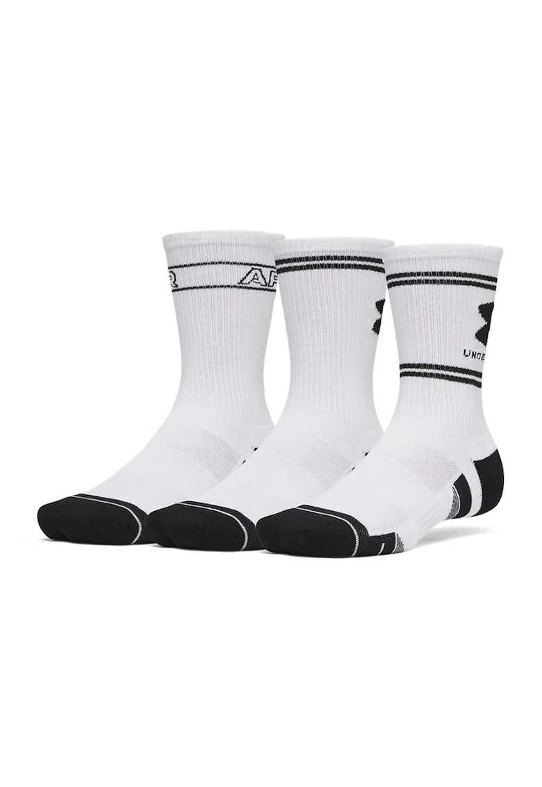 Set de 3 perechi de sosete lungi, pentru antrenament, Alb/Negru