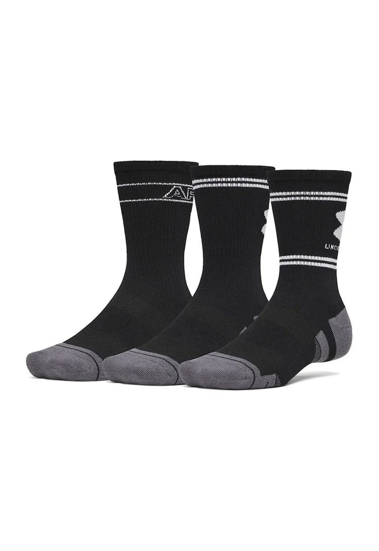 Set de 3 perechi de sosete lungi, pentru antrenament, Negru/Gri