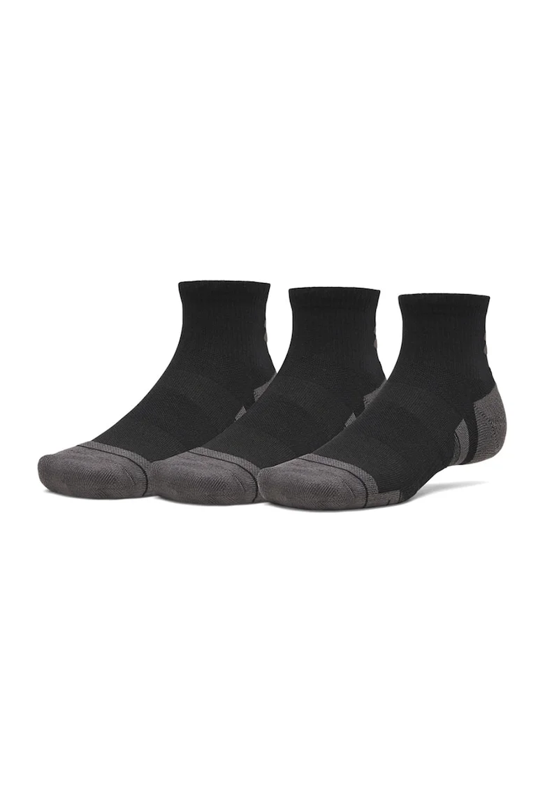 Set de 3 perechi de sosete cu logo, pentru antrenament, Negru/Gri