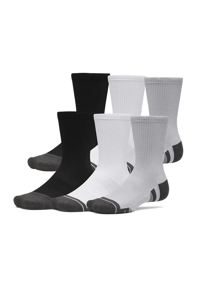 Set de 6 perechi de sosete, pentru antrenament, Alb/Negru/Gri