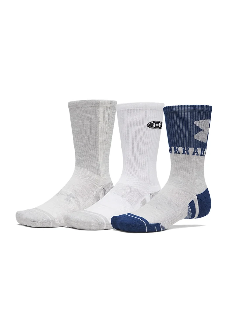 Set de 3 perechi de sosete lungi, pentru antrenament, Alb murdar/Bleumarin